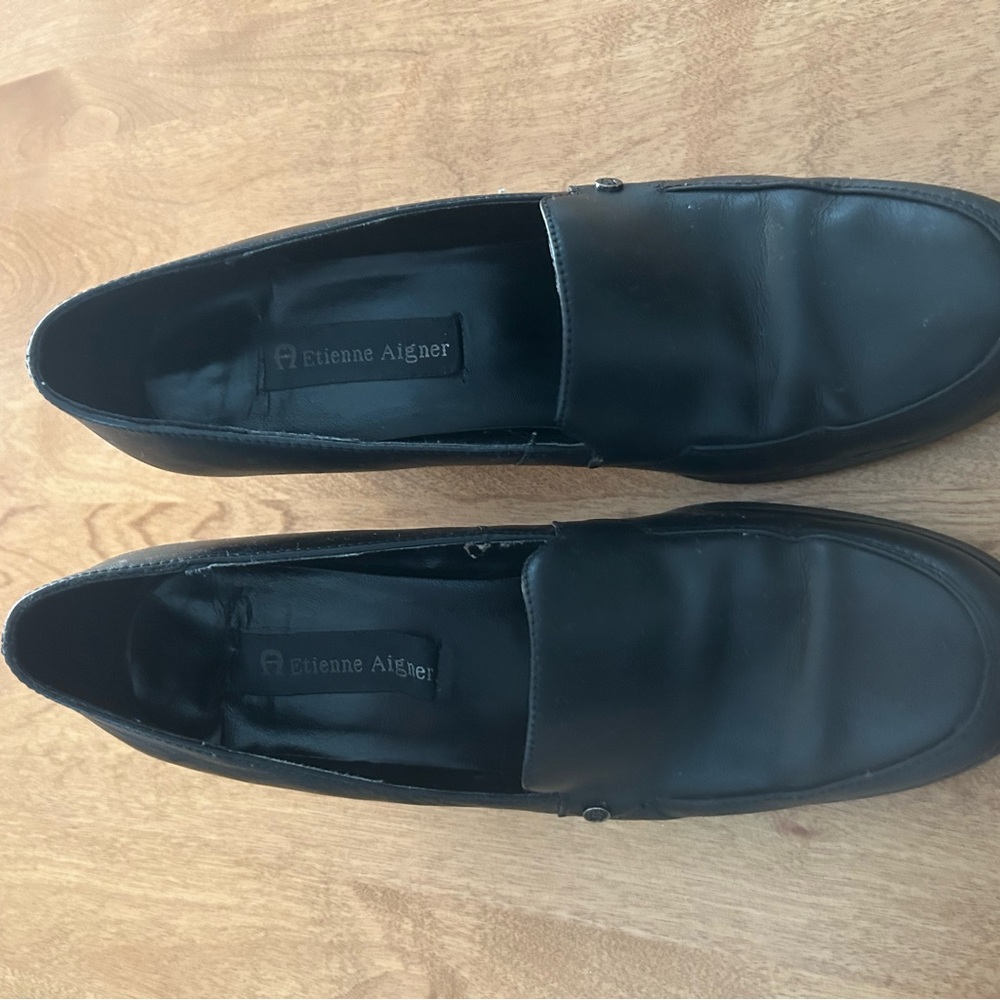 Etienne Aigner Ladies Classic Black Slip-Ons